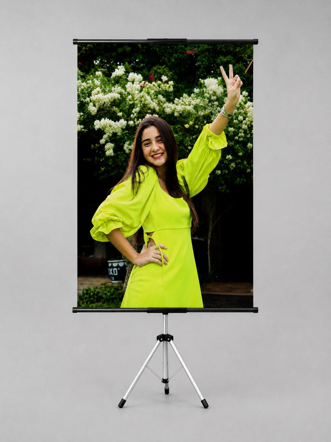 Banner personalizado instalado em suporte